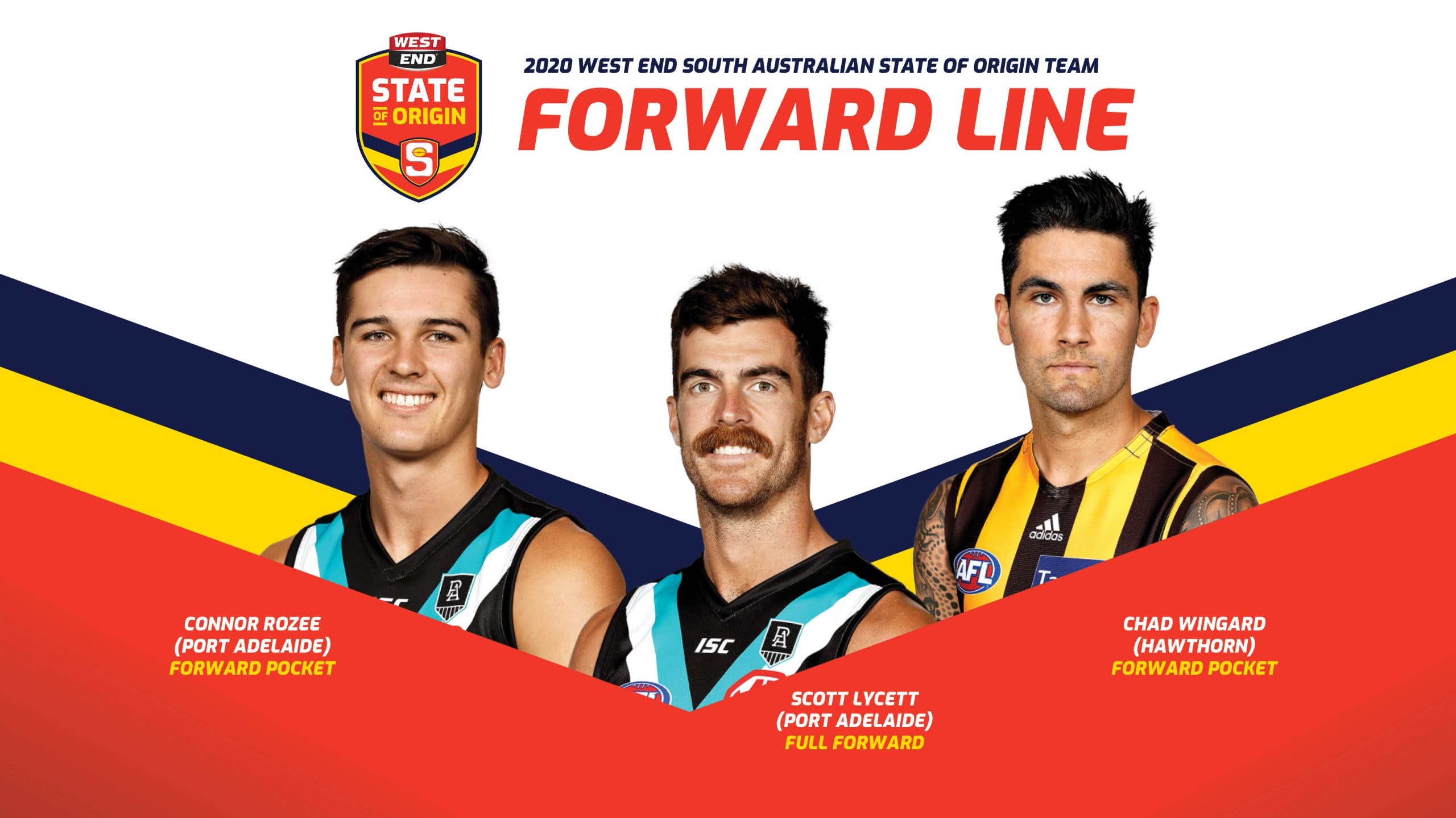 2020 West End State Of Origin Team Forward Line Sanfl