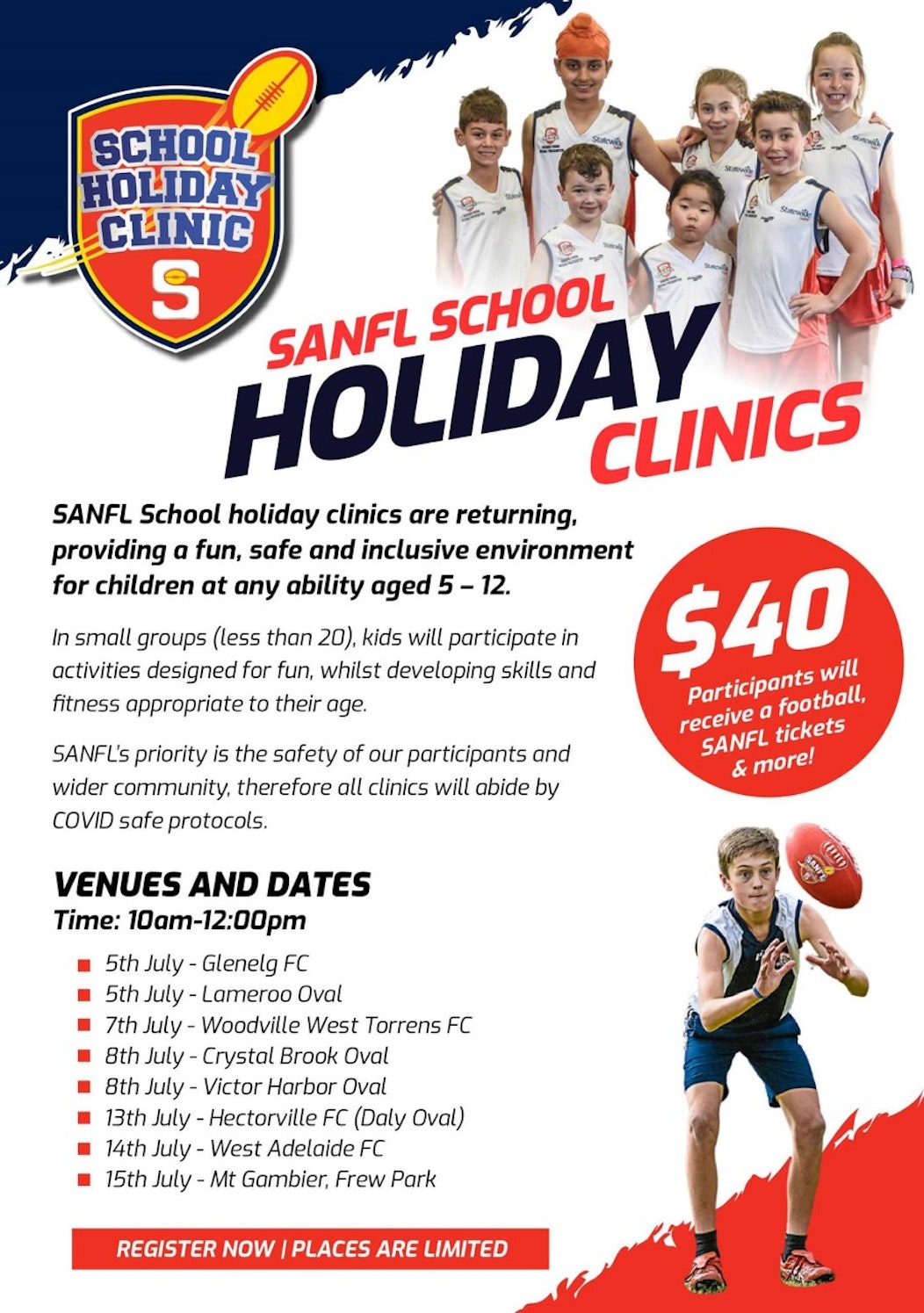 AFL Clinic for 7-9 yrs Monday 18 December 2023 Tickets, Surfers Paradise FC,  Benowa