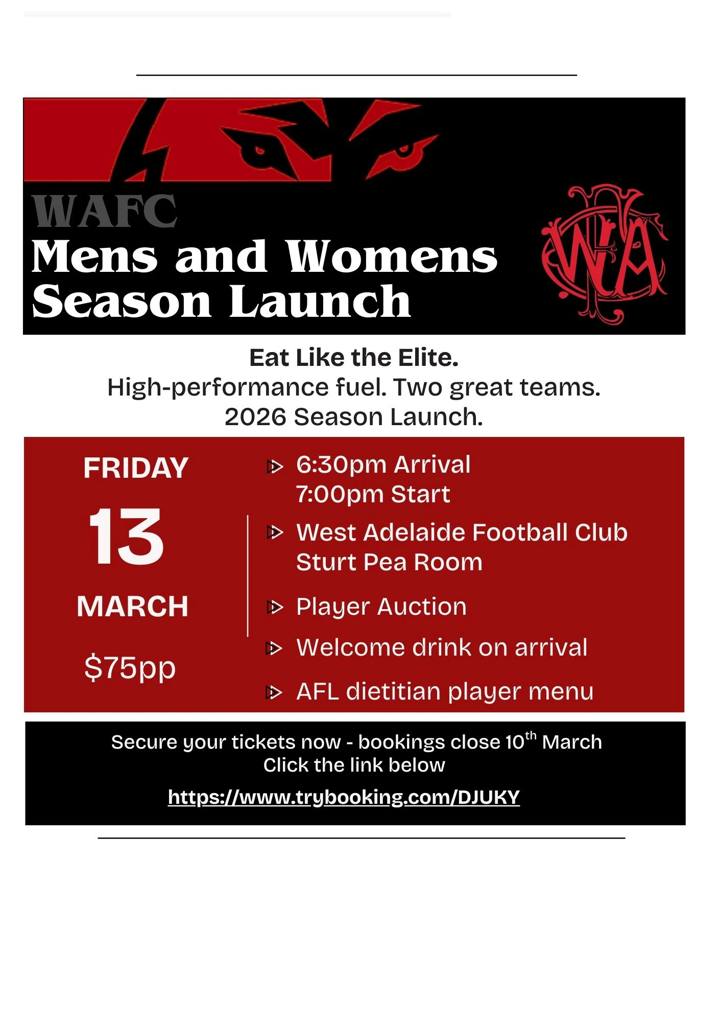 WAFC 2026 Men's and Women's Season Launch - West Adelaide Football Club